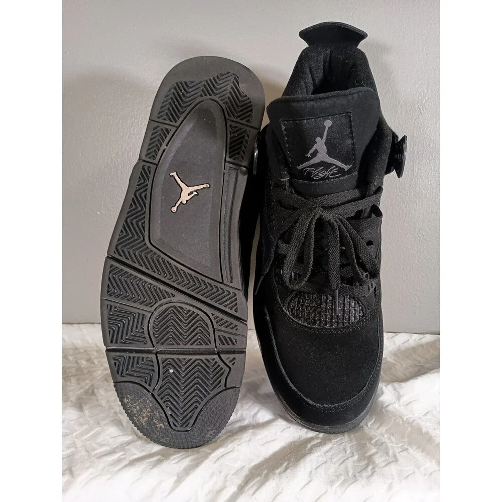 Nike Air Jordan 4 Black Cat Triple Black Mens Sneakers Shoes C1110-010 Size 11